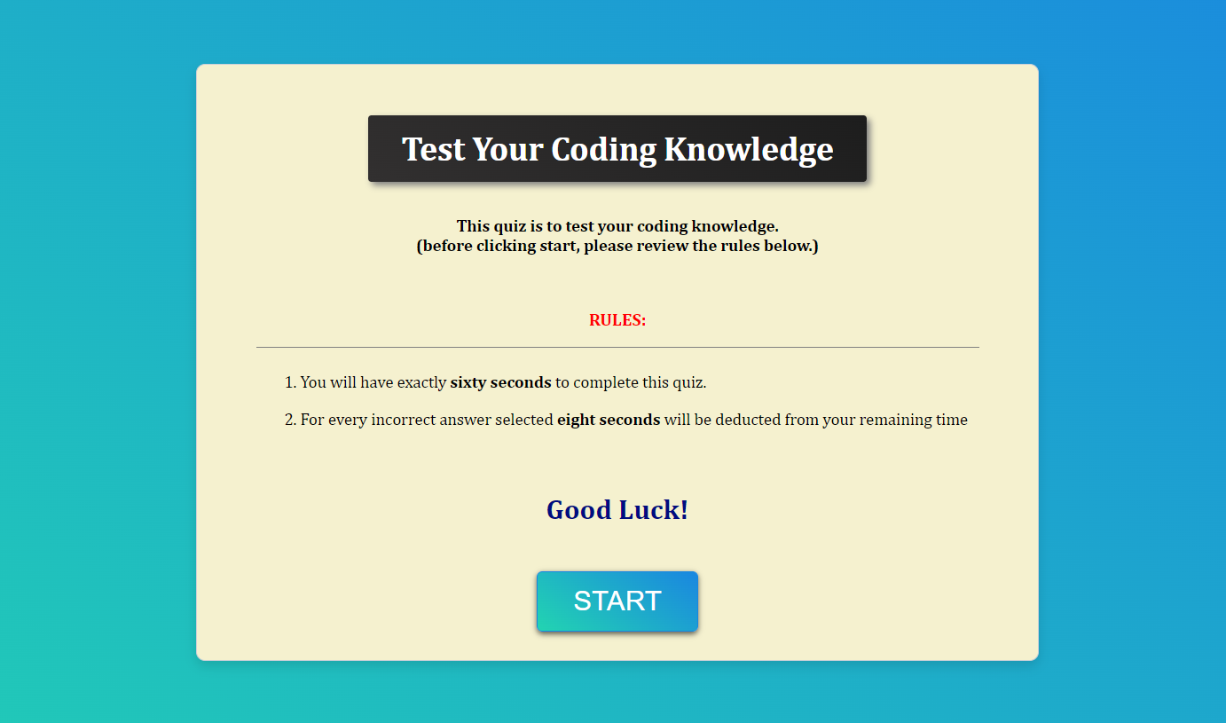 The Coding Quiz