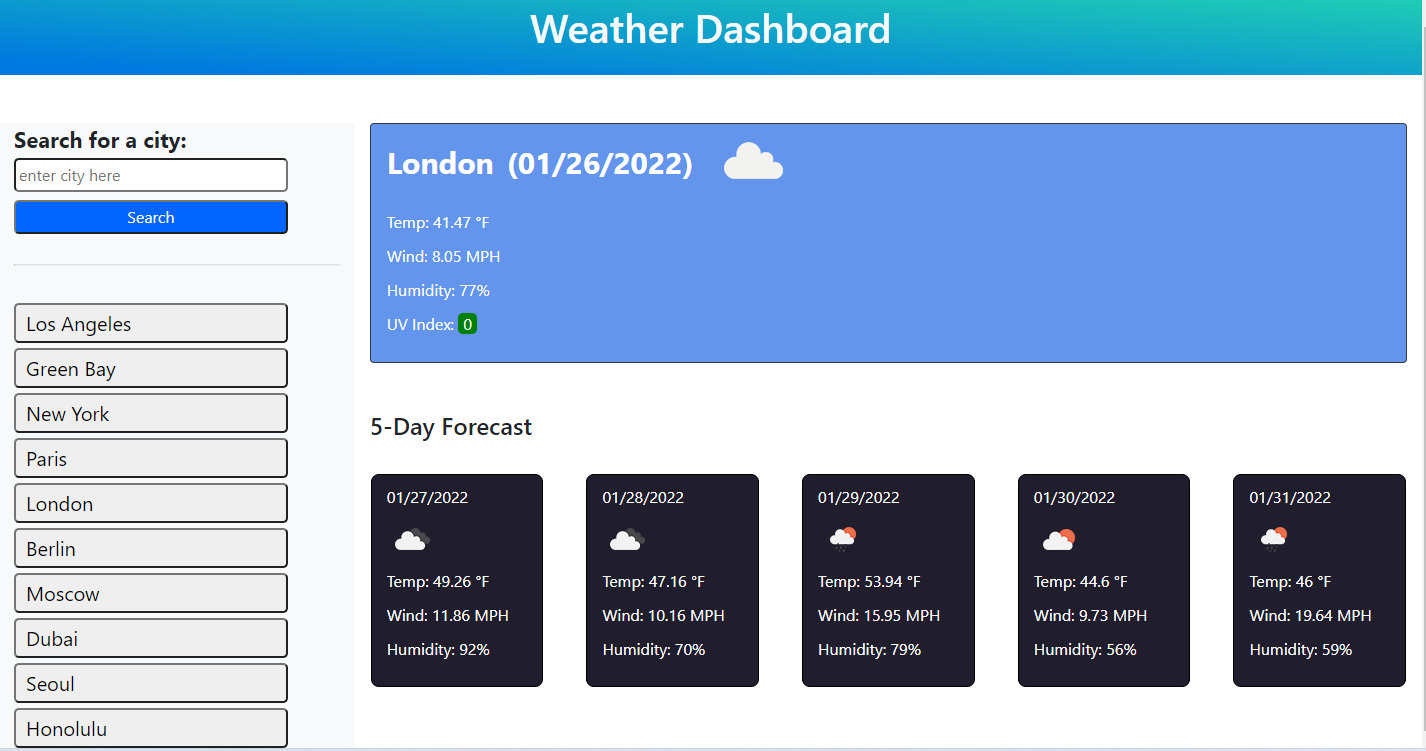 The Weather Dashboard